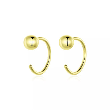 Cercei din argint Golden Tiny Hoops, Argint 925, Pentru Femei