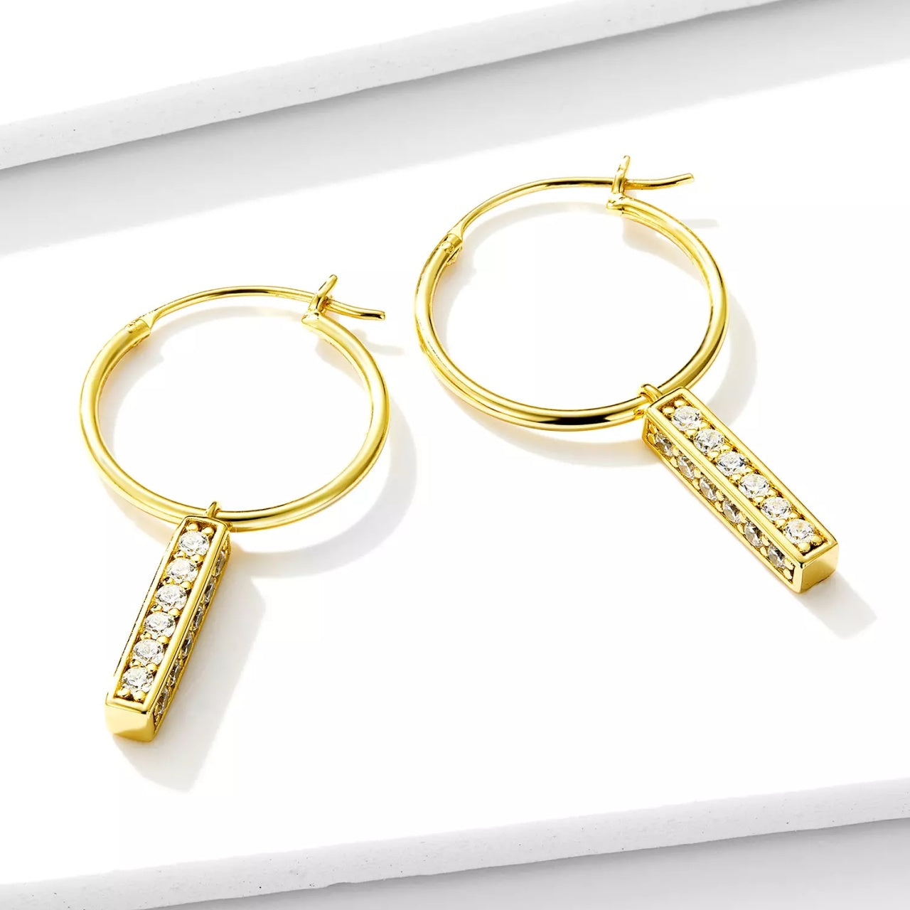 Cercei din argint Golden Treasure, Argint 925, Pentru Femei