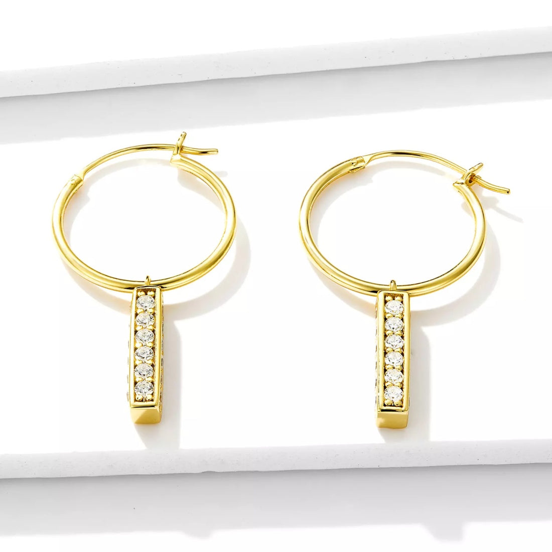 Cercei din argint Golden Treasure, Argint 925, Pentru Femei