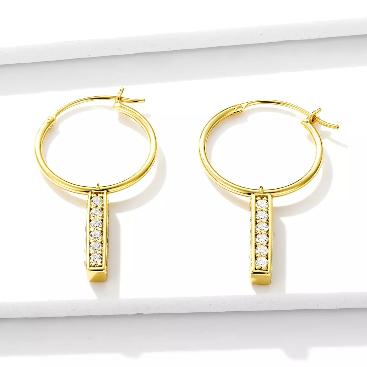 Cercei din argint Golden Treasure, Argint 925, Pentru Femei