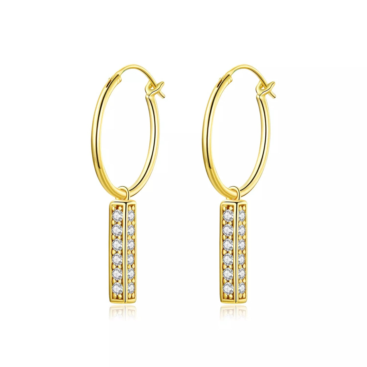 Cercei din argint Golden Treasure, Argint 925, Pentru Femei