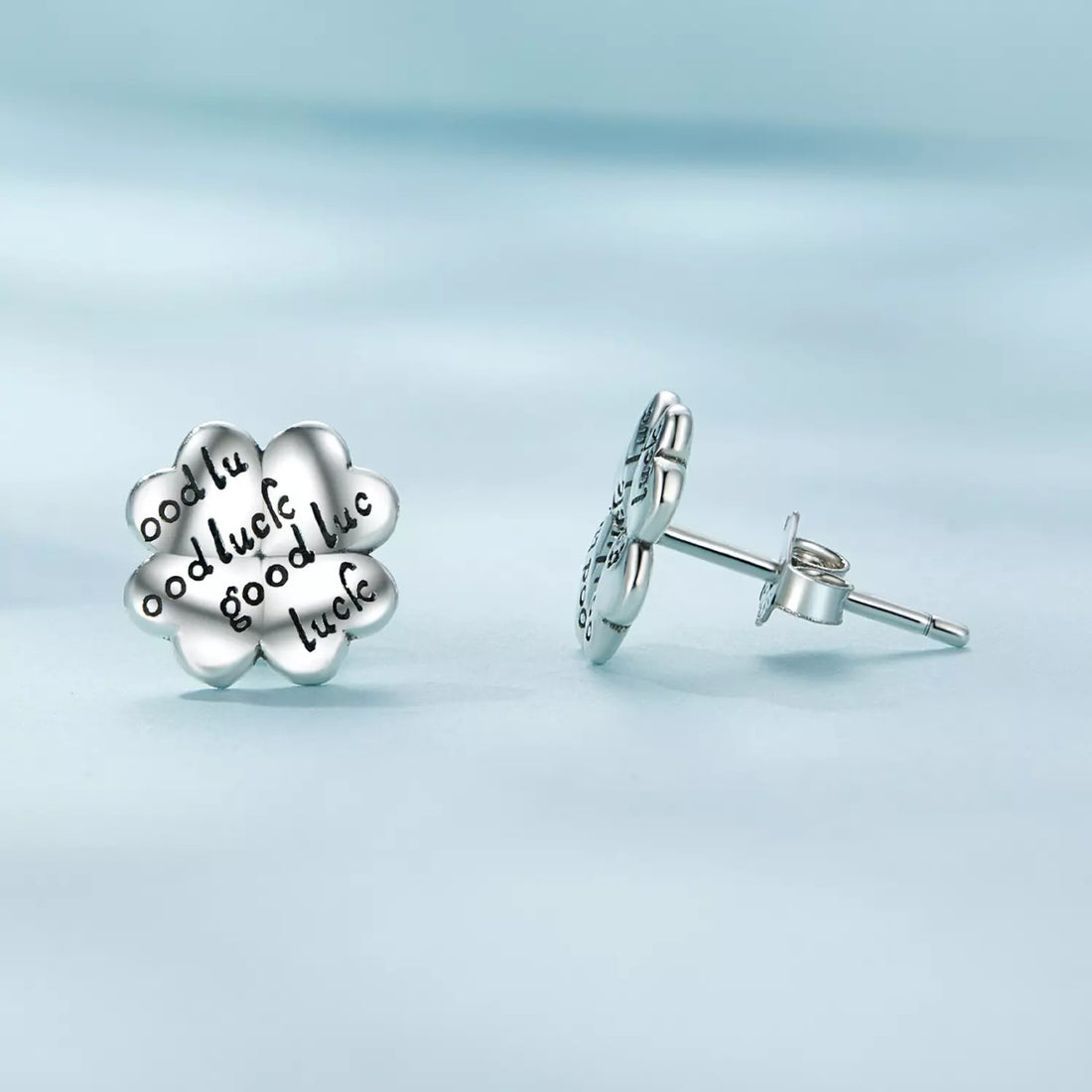 Cercei din argint Good Luck Clover, Argint 925, Pentru Femei