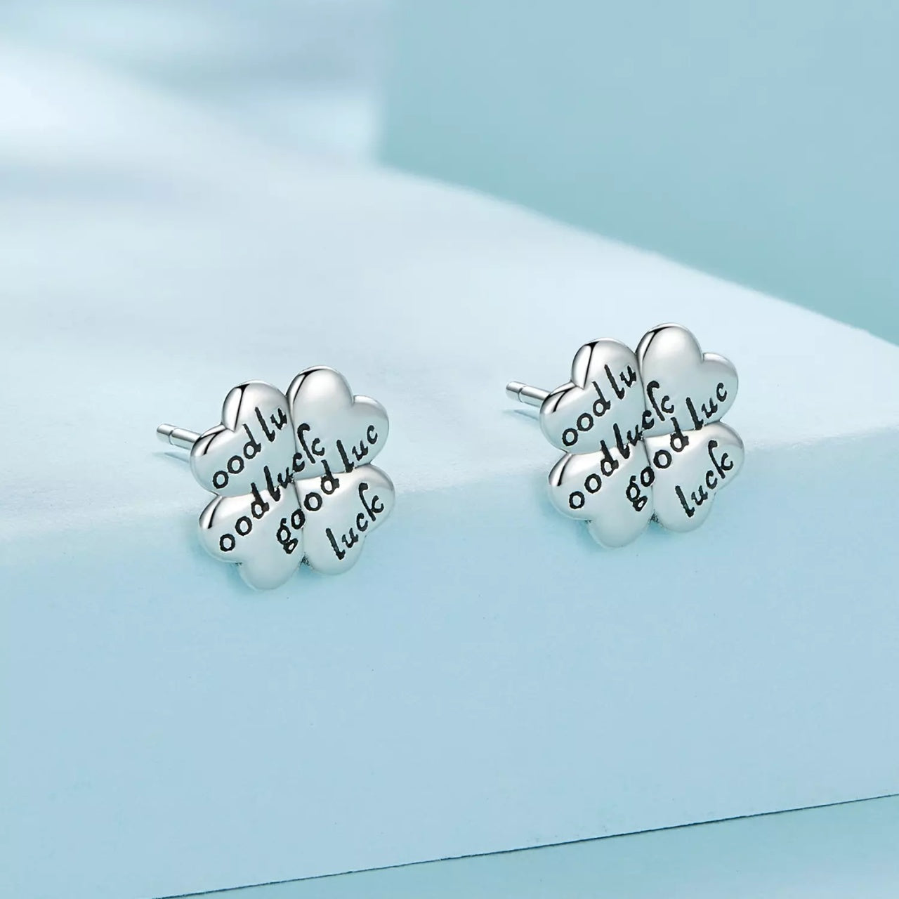 Cercei din argint Good Luck Clover, Argint 925, Pentru Femei