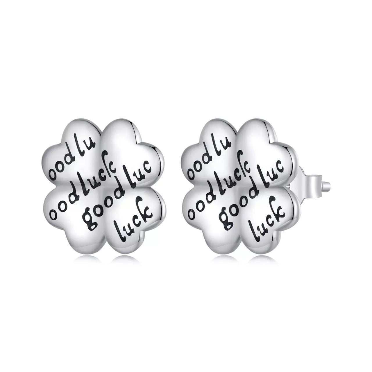 Cercei din argint Good Luck Clover, Argint 925, Pentru Femei