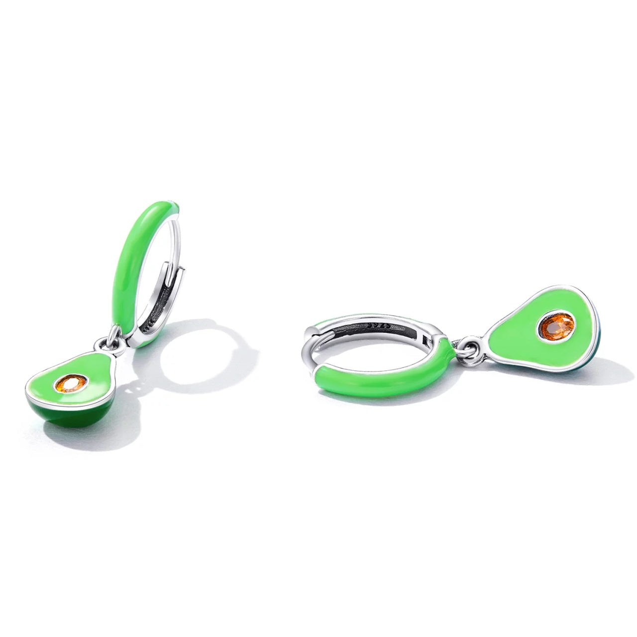 Cercei din argint Green Avocado, Argint 925, Pentru Femei