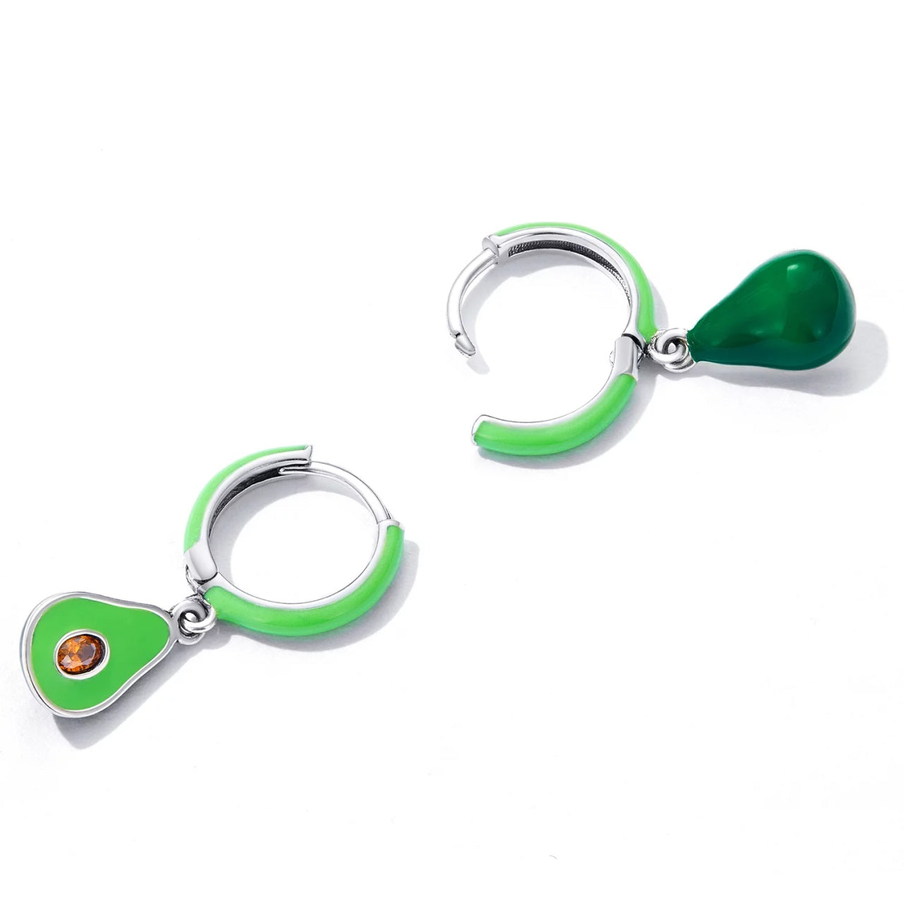 Cercei din argint Green Avocado, Argint 925, Pentru Femei