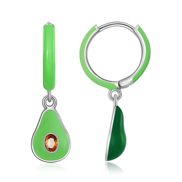 Cercei din argint Green Avocado, Argint 925, Pentru Femei