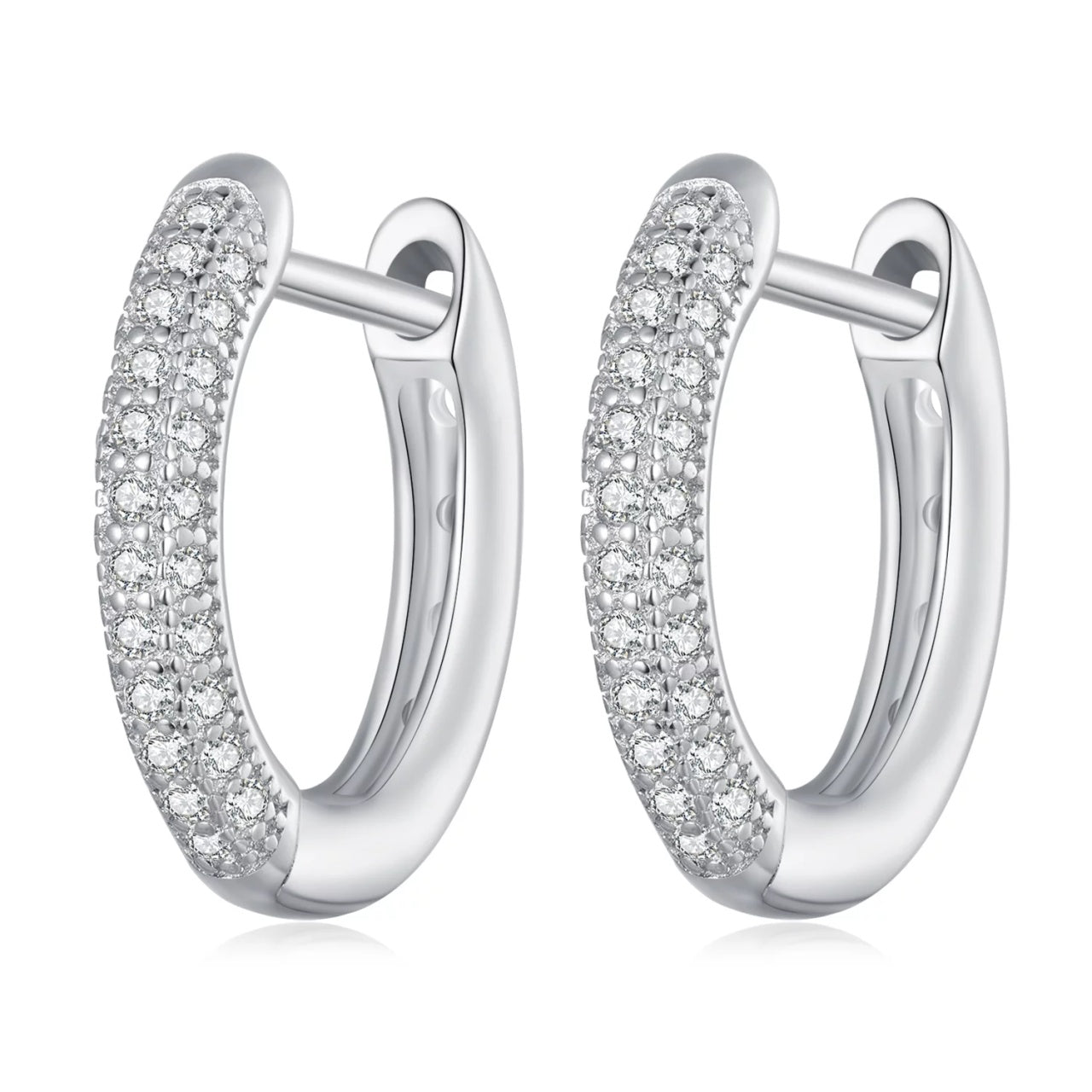 Cercei din argint Half Glamour Hoops, Argint 925, Pentru Femei 1.94g