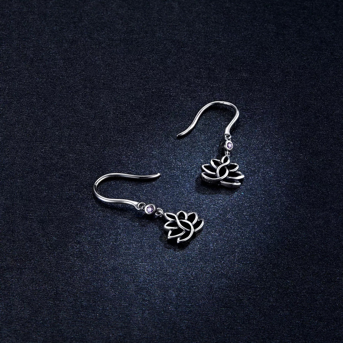 Cercei din argint Hanging Lotus, Argint 925, Pentru Femei