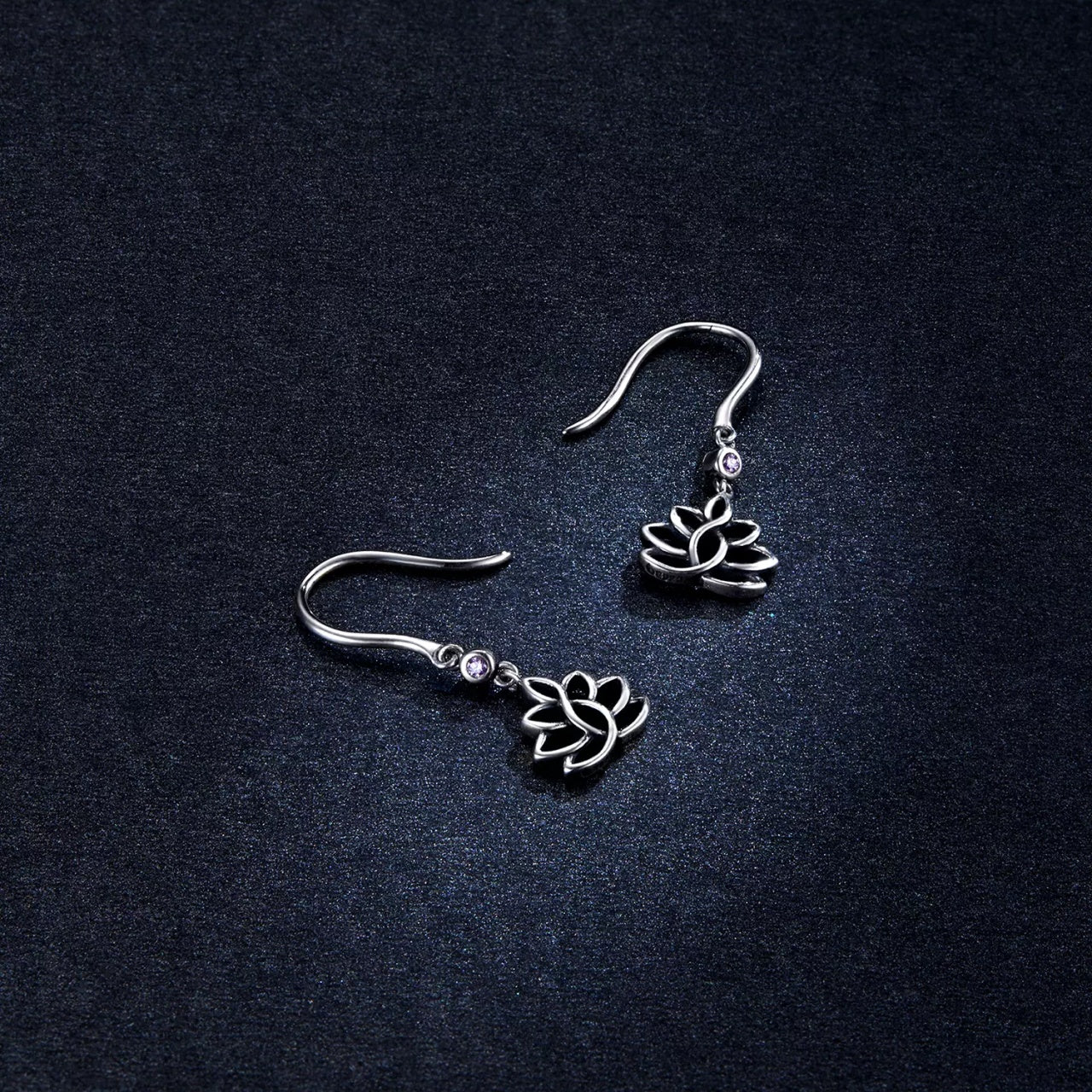 Cercei din argint Hanging Lotus, Argint 925, Pentru Femei
