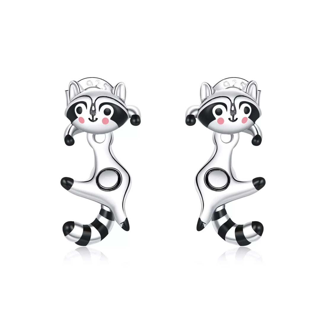 Cercei din argint Happy Racoon, Argint 925, Pentru Femei