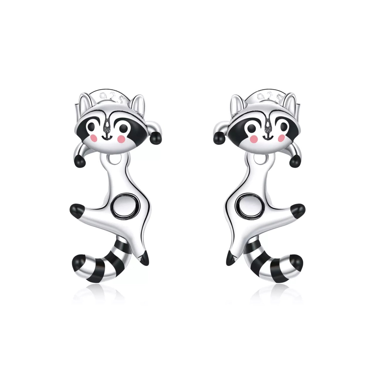Cercei din argint Happy Racoon, Argint 925, Pentru Femei