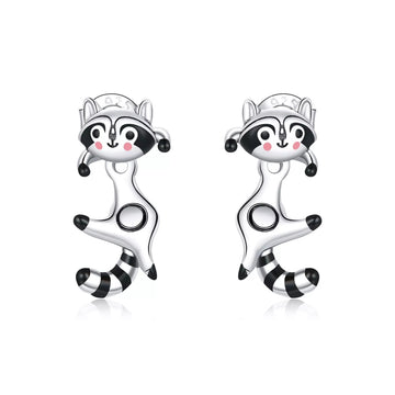 Cercei din argint Happy Racoon, Argint 925, Pentru Femei