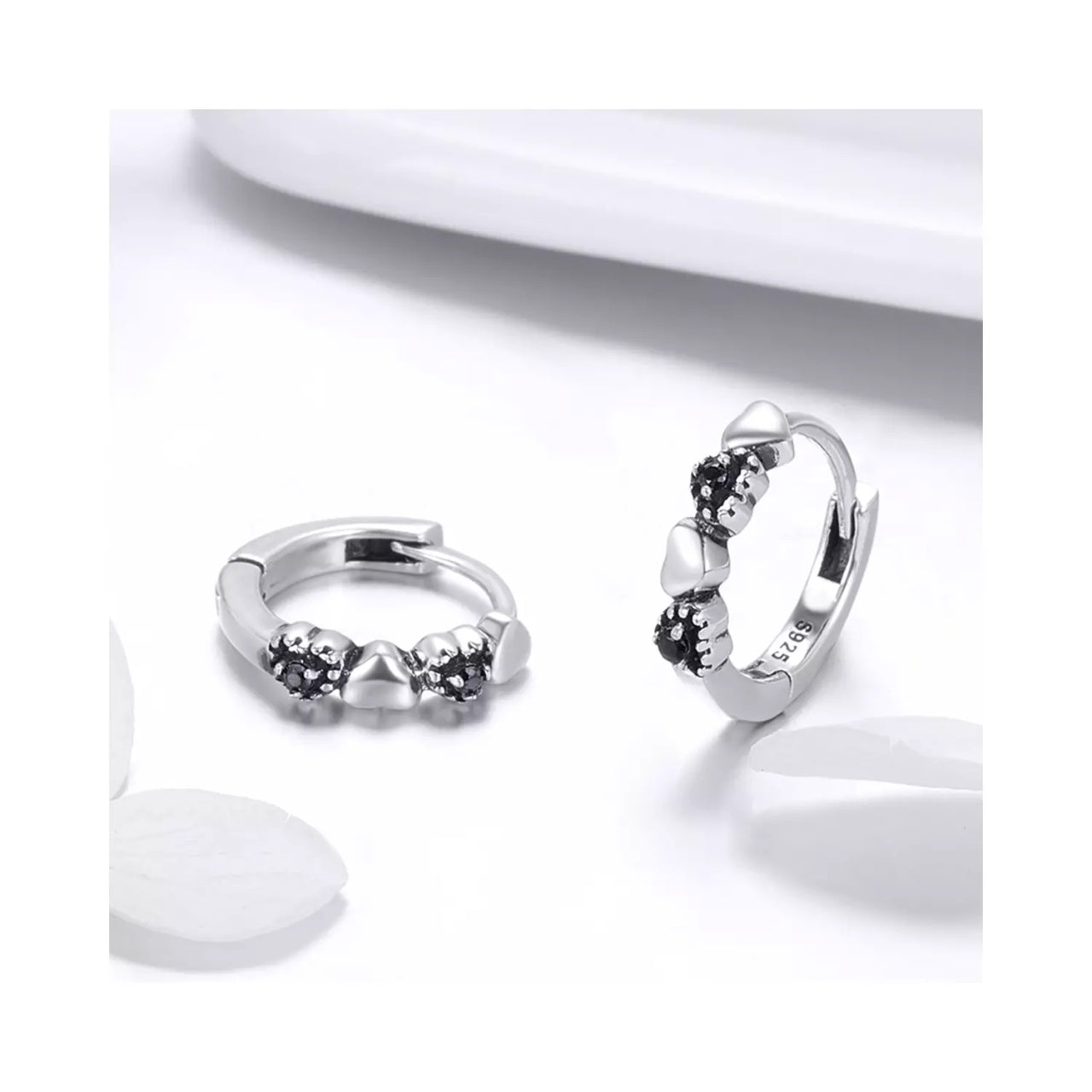 Cercei din argint Heart to Heart, Argint 925, Pentru Femei