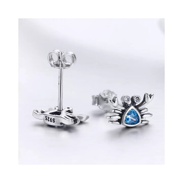 Cercei din argint Little Blue Crab, Argint 925, Pentru Femei
