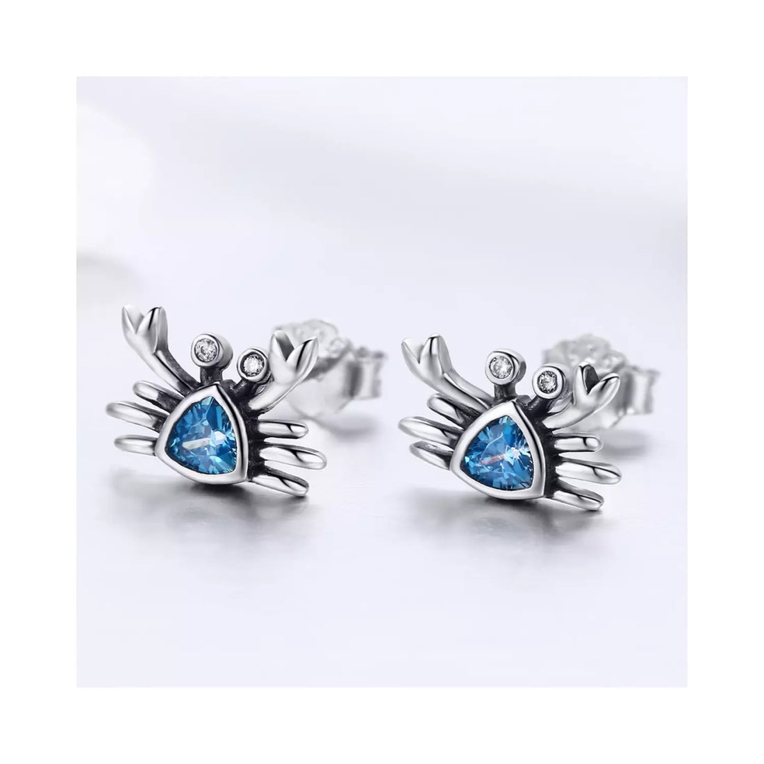 Cercei din argint Little Blue Crab, Argint 925, Pentru Femei