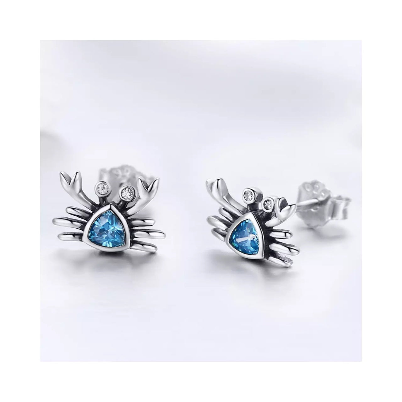 Cercei din argint Little Blue Crab, Argint 925, Pentru Femei