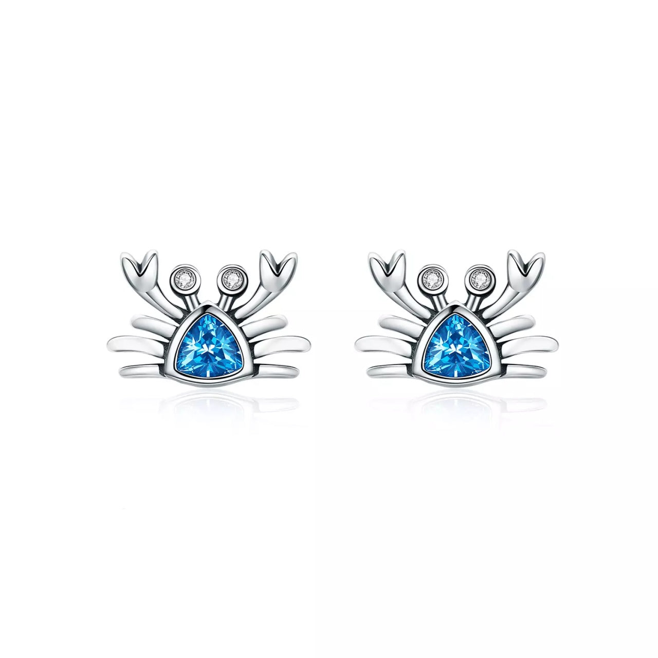 Cercei din argint Little Blue Crab, Argint 925, Pentru Femei