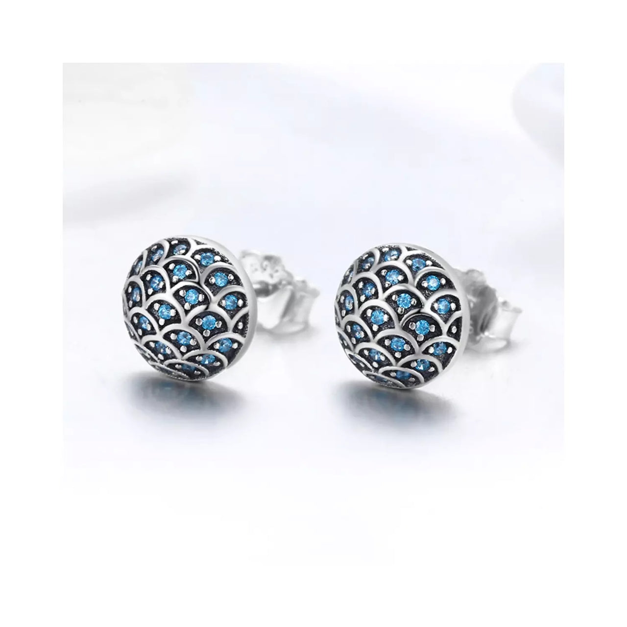 Cercei din argint Little Blue Shine, Argint 925, Pentru Femei