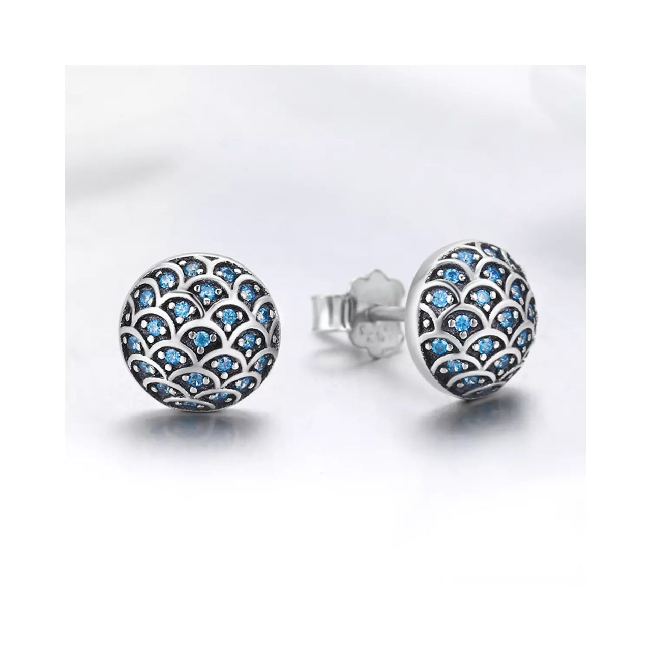 Cercei din argint Little Blue Shine, Argint 925, Pentru Femei