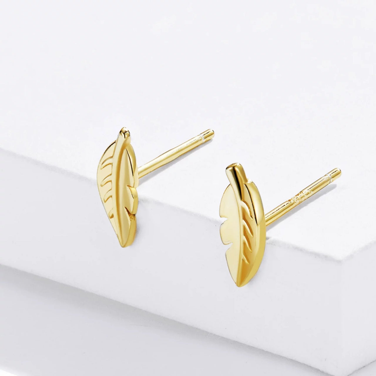 Cercei din argint Little Golden Leaf, Argint 925, Pentru Femei 0.82g