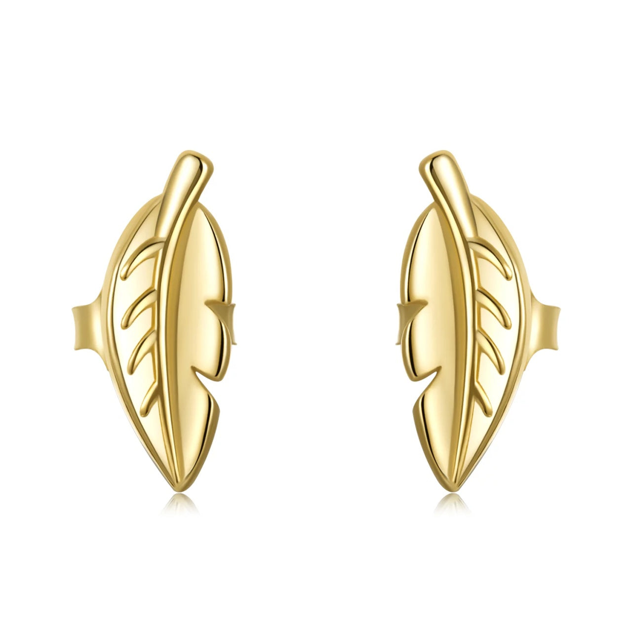 Cercei din argint Little Golden Leaf, Argint 925, Pentru Femei 0.82g