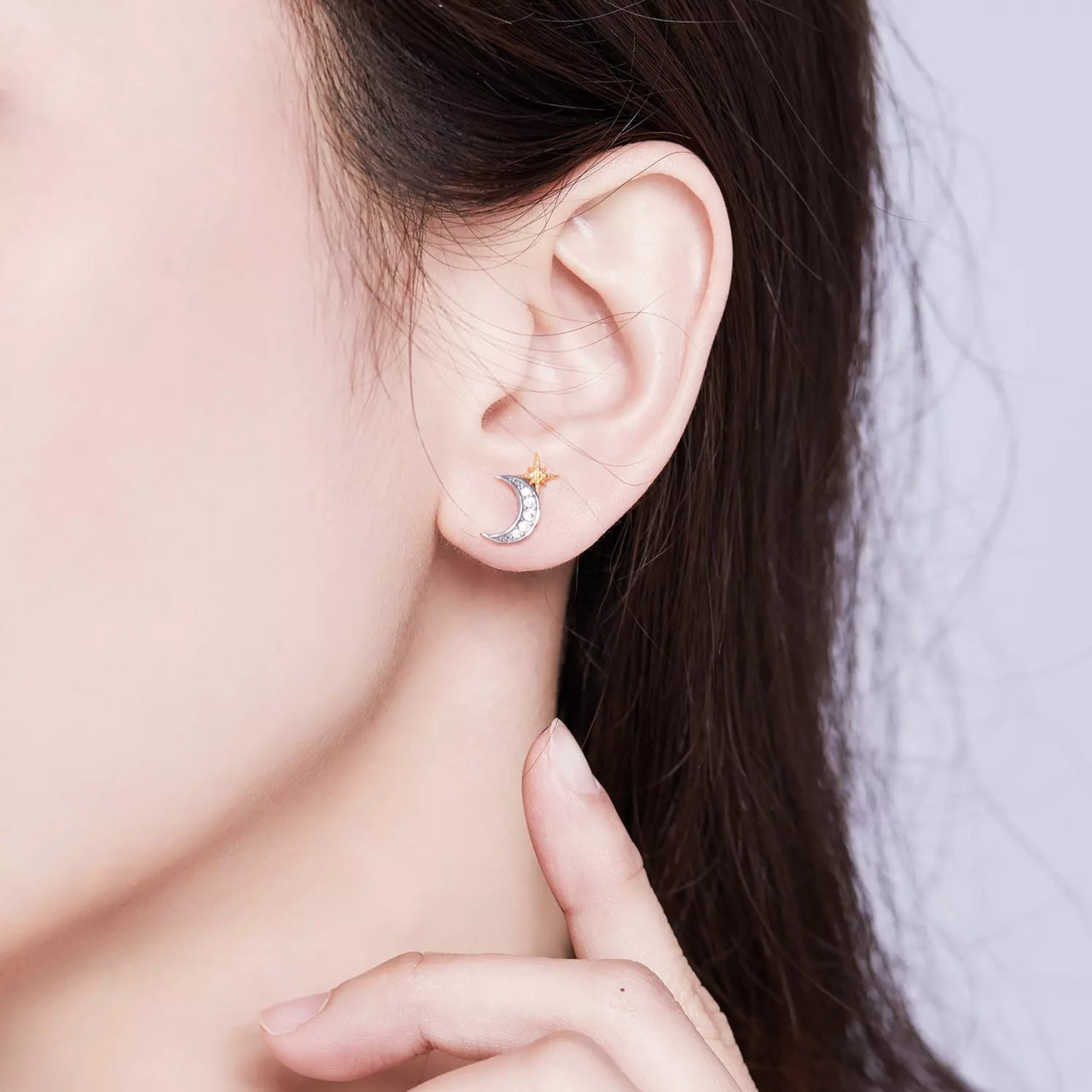Cercei din argint Little Half Moon, Argint 925, Pentru Femei
