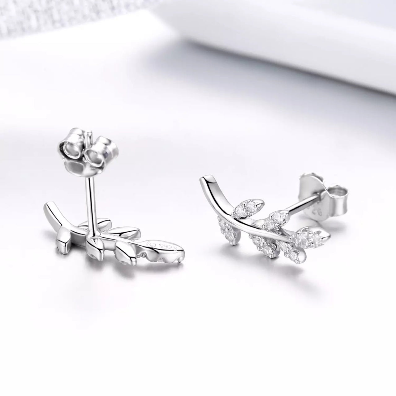 Cercei din argint Little Leaves, Argint 925, Pentru Femei