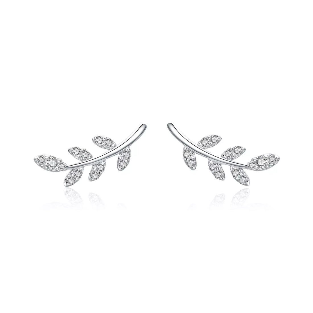 Cercei din argint Little Leaves, Argint 925, Pentru Femei