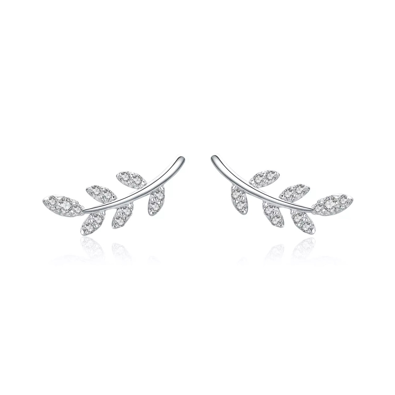 Cercei din argint Little Leaves, Argint 925, Pentru Femei
