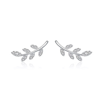 Cercei din argint Little Leaves, Argint 925, Pentru Femei
