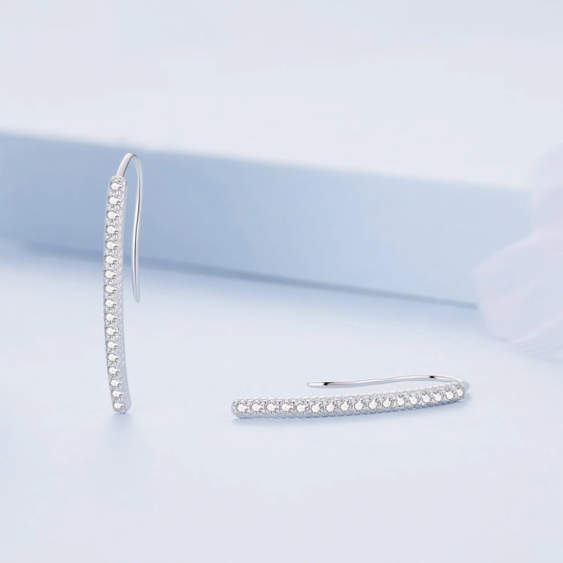 Cercei din argint Long Crystals, Argint 925, Pentru Femei