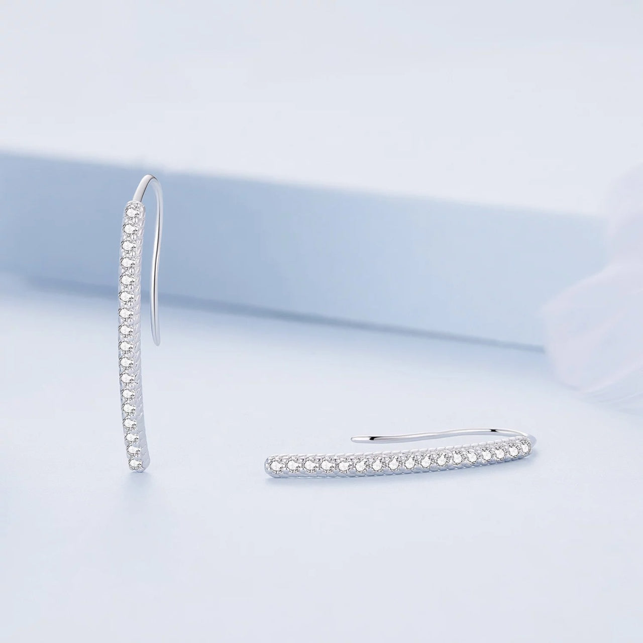 Cercei din argint Long Crystals, Argint 925, Pentru Femei