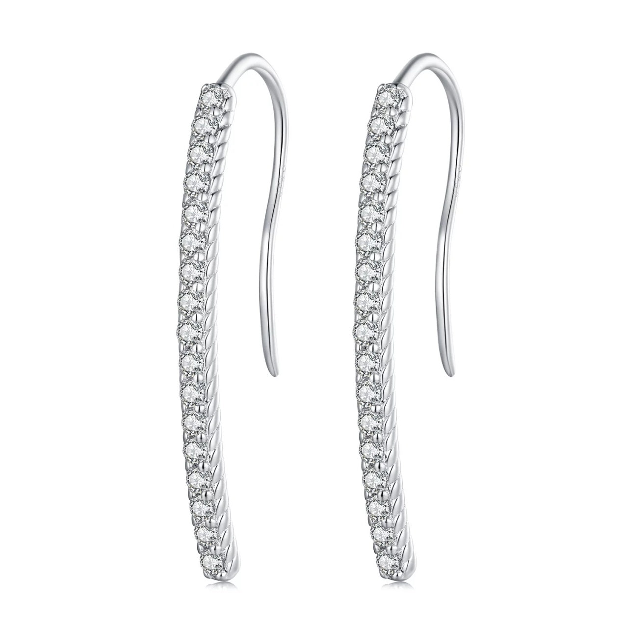 Cercei din argint Long Crystals, Argint 925, Pentru Femei
