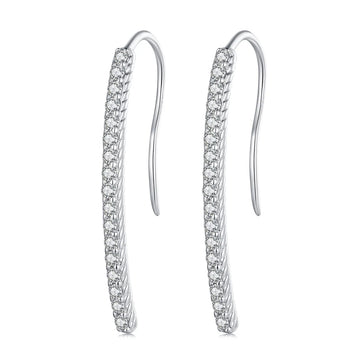 Cercei din argint Long Crystals, Argint 925, Pentru Femei