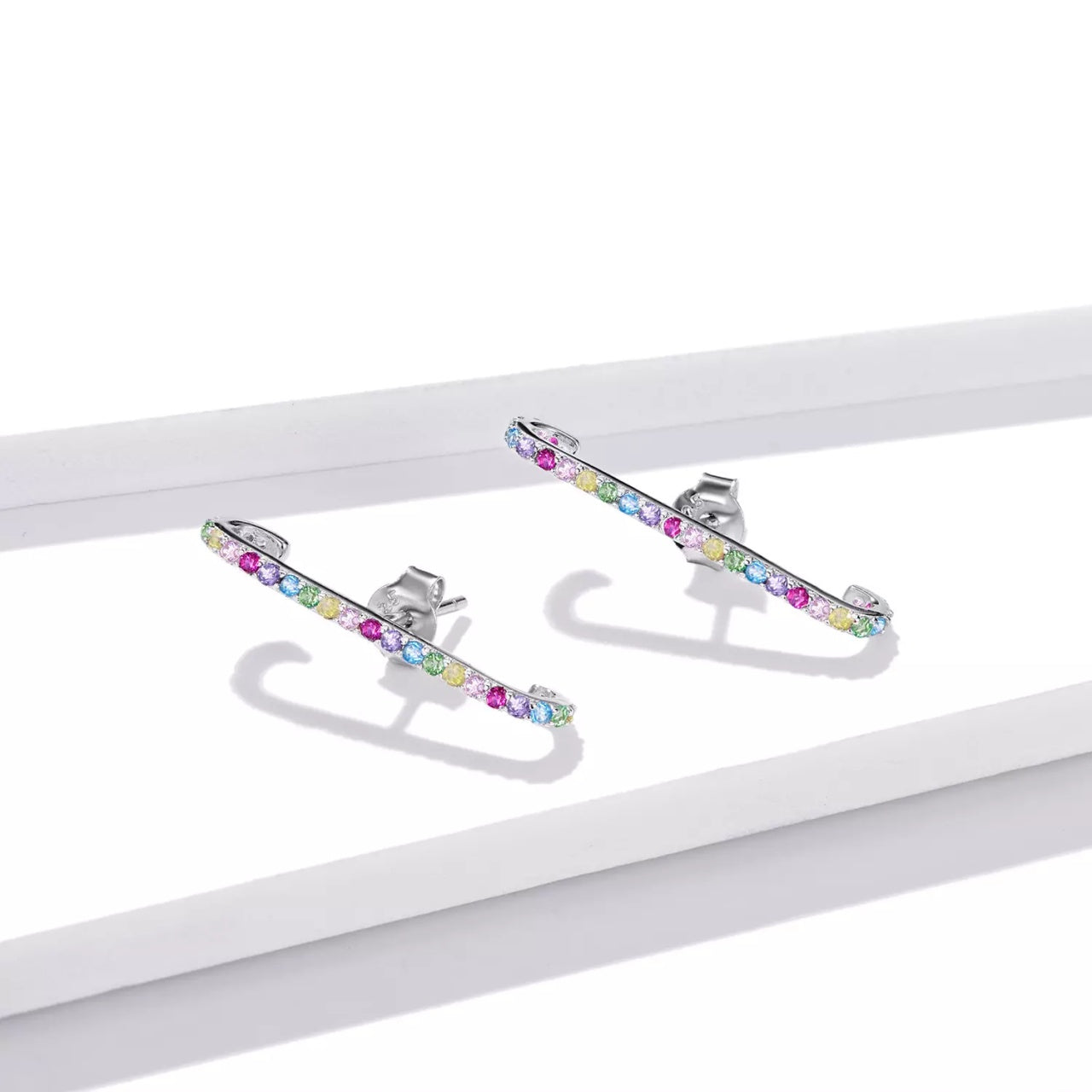 Cercei din argint Long Rainbow Band, Argint 925, Pentru Femei