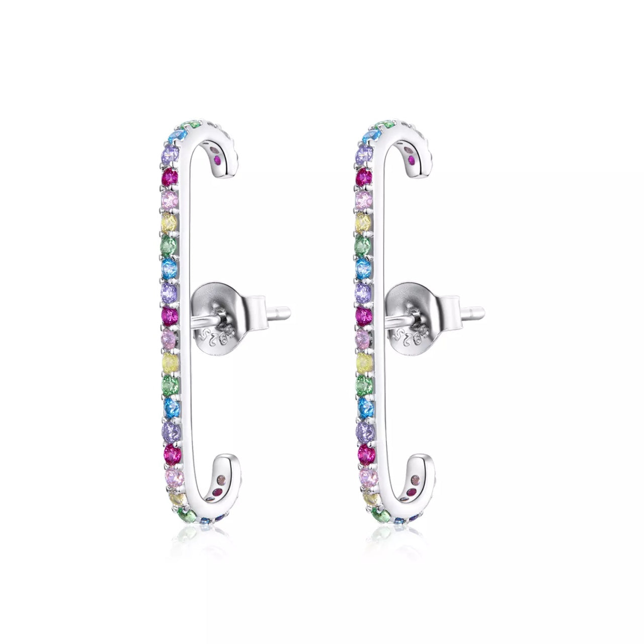Cercei din argint Long Rainbow Band, Argint 925, Pentru Femei