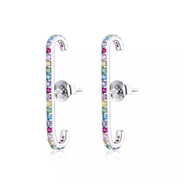 Cercei din argint Long Rainbow Band, Argint 925, Pentru Femei