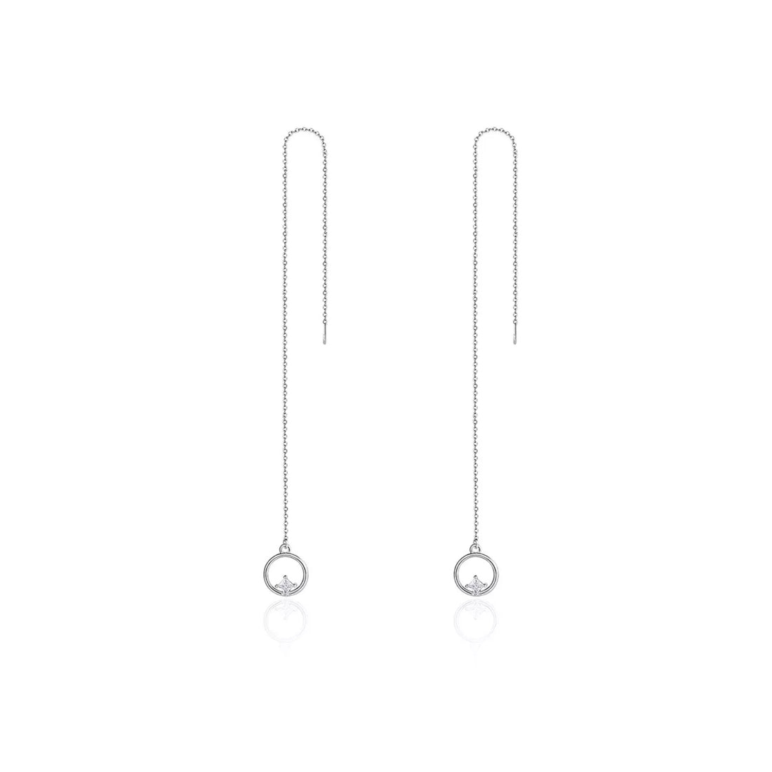 Cercei din argint Long Tassel Circle, Argint 925, Pentru Femei