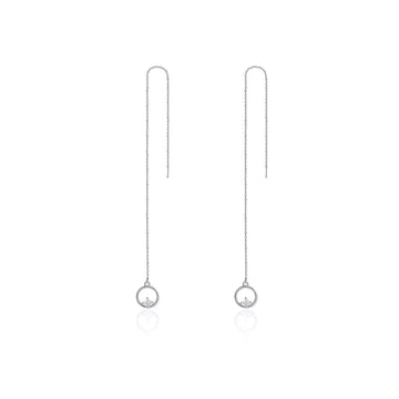 Cercei din argint Long Tassel Circle, Argint 925, Pentru Femei