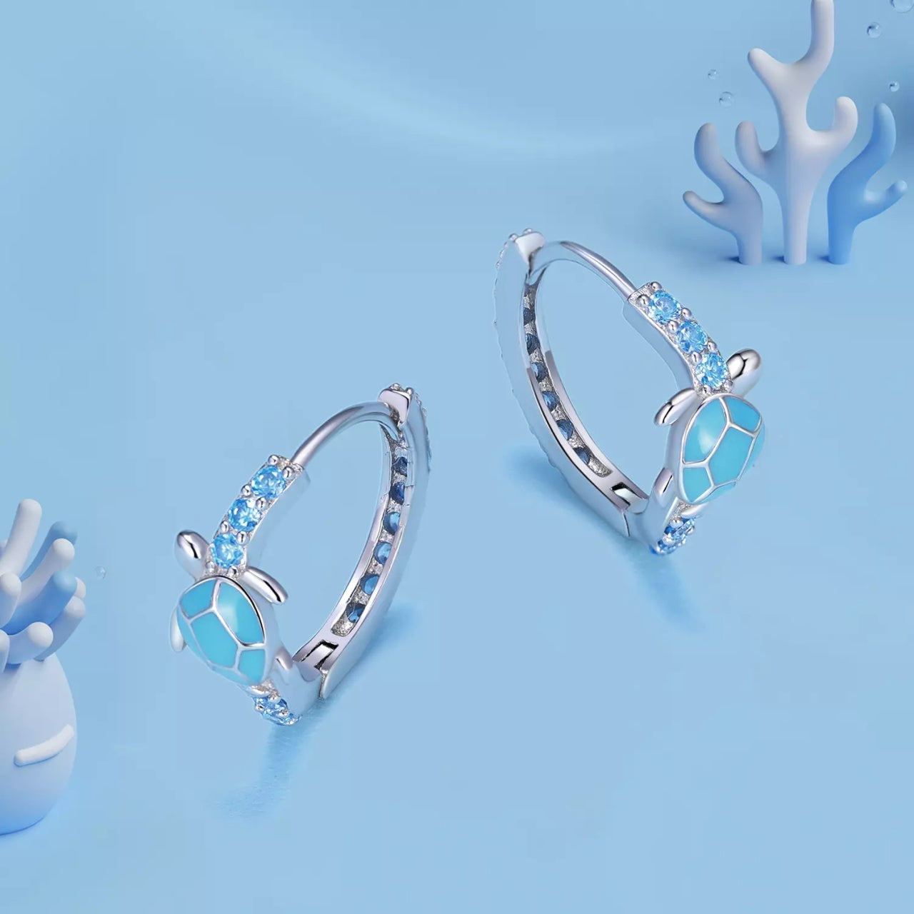 Cercei din argint Love for Sea, Argint 925, Pentru Femei