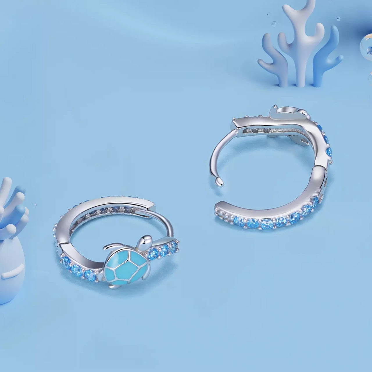 Cercei din argint Love for Sea, Argint 925, Pentru Femei