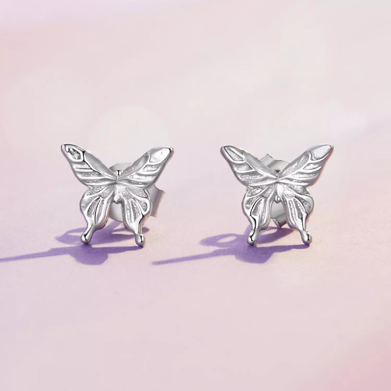 Cercei din argint Lovely Butterfly, Argint 925, Pentru Femei