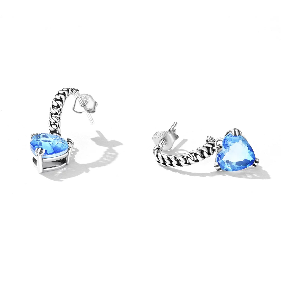 Cercei din argint Loving Heart, Argint 925, Pentru Femei