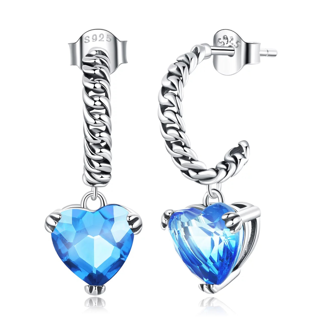 Cercei din argint Loving Heart, Argint 925, Pentru Femei