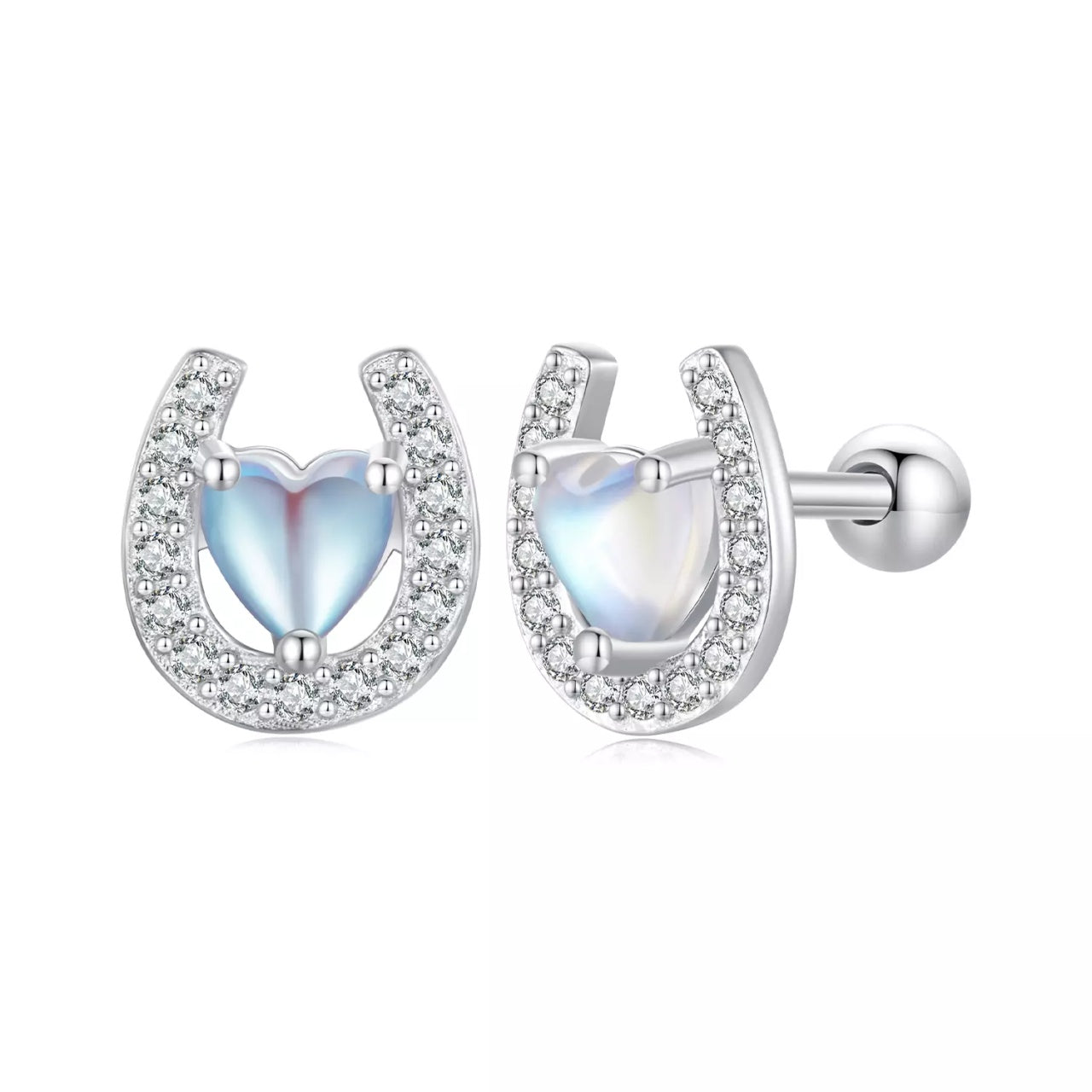 Cercei din argint Lucky Love, Argint 925, Pentru Femei