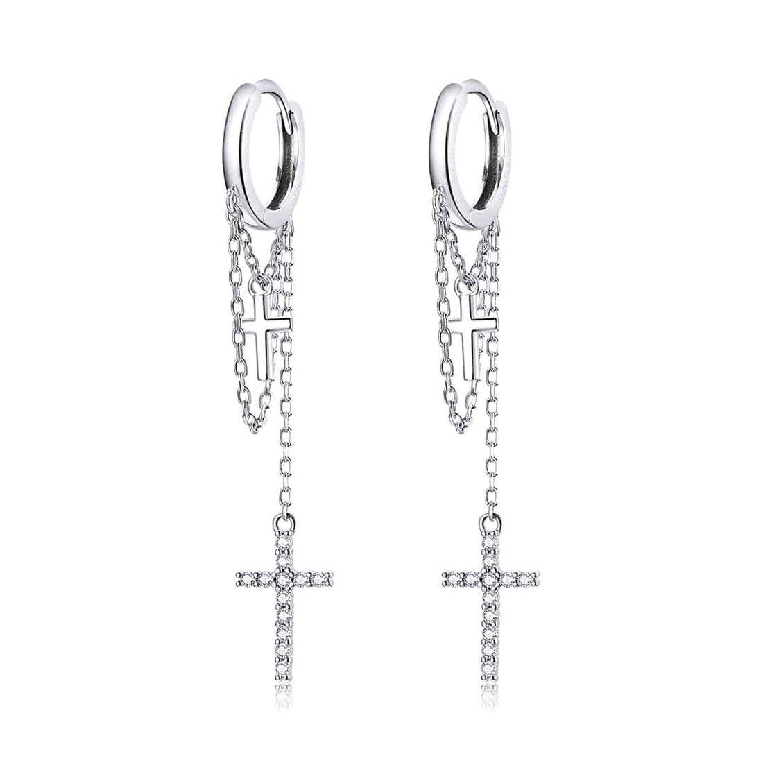 Cercei Din Argint 925 lungi Cruciulite Model Deosebit 2.2g