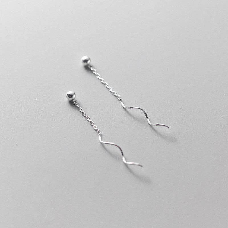 Cercei din Argint 925 lungi lant waves stick 1.3g