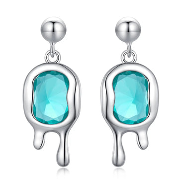 Cercei din argint Melted Silver, Argint 925, Pentru Femei