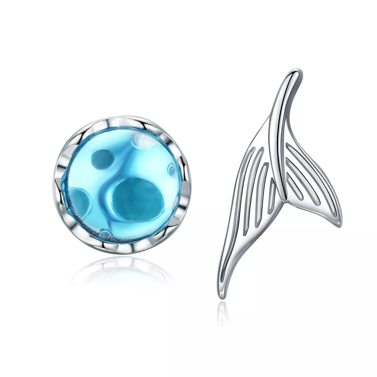Cercei din argint Mermaid's Studs, Argint 925, Pentru Femei